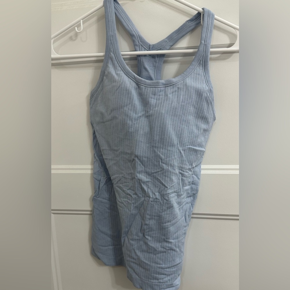Women's Blue Ribbed Tank Top